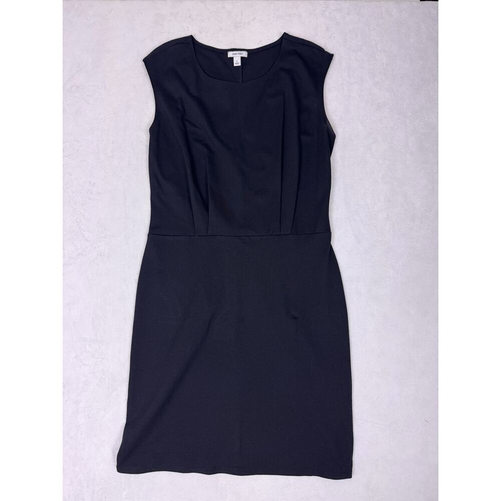 Nine West Black A-Line Dress Sleeveless Stretch Size L Women